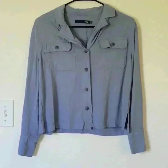 MAX JEANS button down blue xs shirt cowgirl vibes - Picture 1 of 5